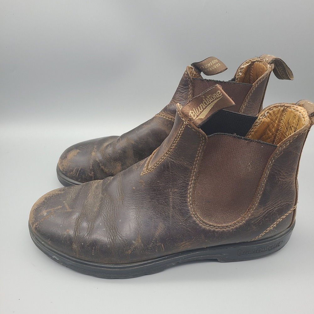 Blundstone Chelsea Boots Brown Leather Mens size AU 8 US 9 Flaws